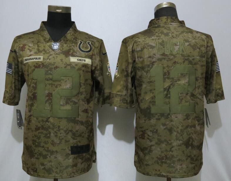 Men Indianapolis Colts #12 Luck Nike Camo Salute to Service Limited NFL Jerseys